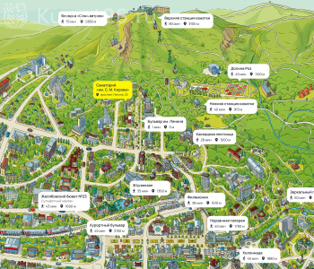 Санаторий «им. С. М. Кирова» Кисловодск — карта расположения